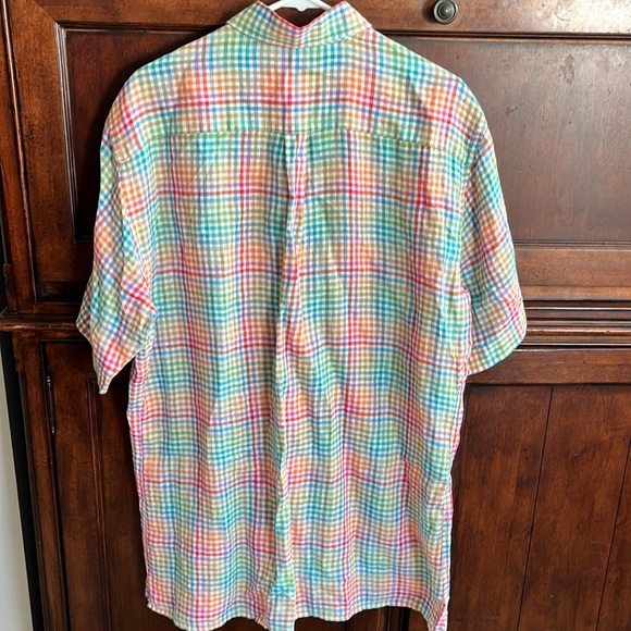 Peter Millar Men’s Large Short-sleeve Linen Button-down Shirt - Picture 4 of 4